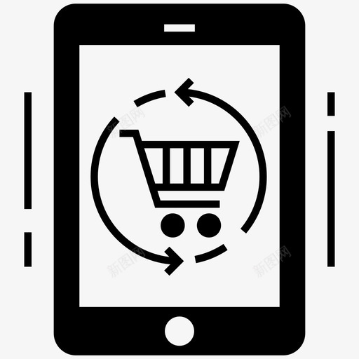 电子商务在线购买手机图标svg_新图网 https://ixintu.com 全球 在线 在线购物 字形 市场 手机 数字 电子商务 经济 营销 购买