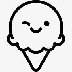 微笑冰淇淋微笑表情情绪图标高清图片