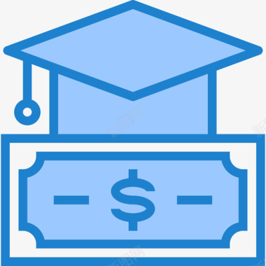 预算学校和教育10蓝色图标图标