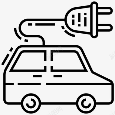 电动汽车汽车充电车图标图标