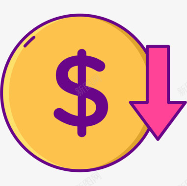 通货膨胀投资5线性颜色图标图标