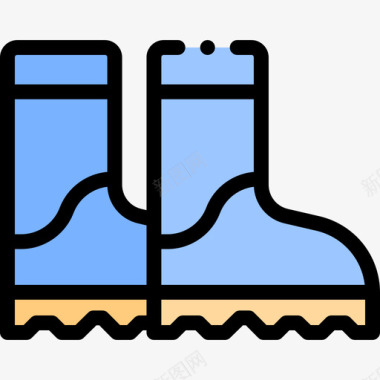 靴子农业和园艺11线性颜色图标图标