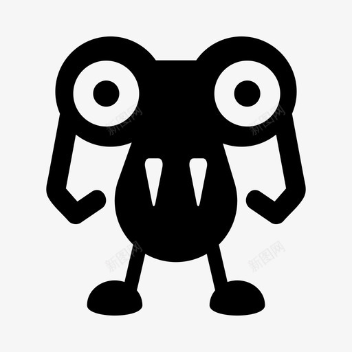 怪物卡通生物图标svg_新图网 https://ixintu.com 万圣节 卡通 可爱 实体 怪物 生物
