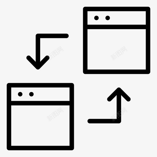 文件共享浏览器exchange图标svg_新图网 https://ixintu.com 传输 共享 图标 数字 文件 浏览器 线图 营销