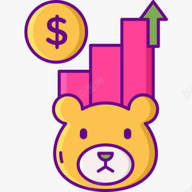 熊投资5线性颜色图标图标