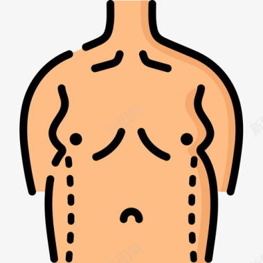 腹部整形手术22线色图标图标
