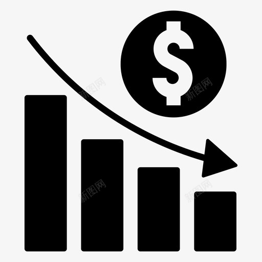 美元衰退减少图表失败进程图标svg_新图网 https://ixintu.com 下降 亏损 减少 图表 失败 收益 美元 衰退 进程