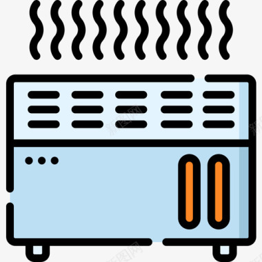 房间加热器智能家居52线性颜色图标图标