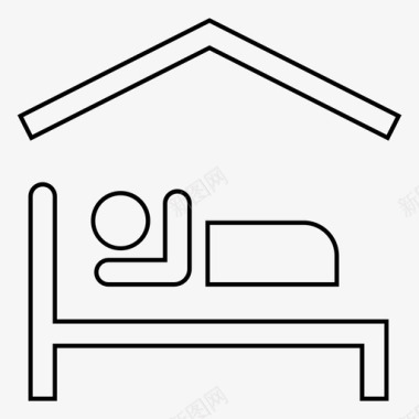 住宿床卧室图标图标