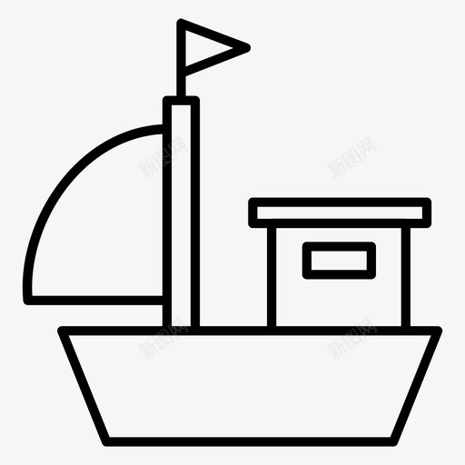 帆船小船图标svg_新图网 https://ixintu.com 小船 帆船