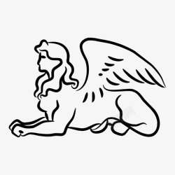 人面狮子狮身人面像埃及传说图标高清图片