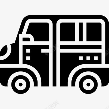 公共汽车运输和车辆2字形图标图标