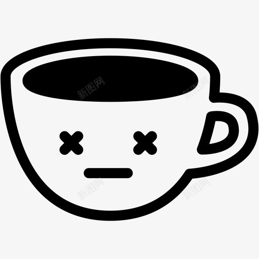 死亡一杯咖啡表情图标svg_新图网 https://ixintu.com 一杯 咖啡 情绪 感觉 死亡 表情