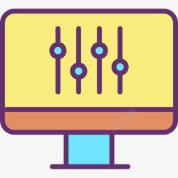 彩色均衡器均衡器音乐111线性彩色图标高清图片