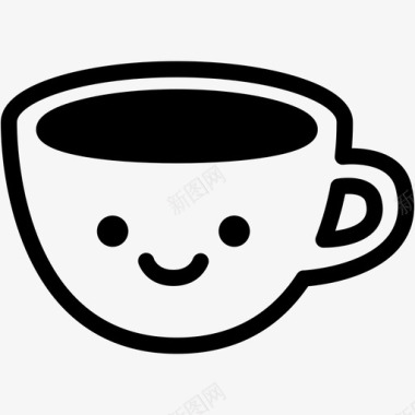 微笑一杯咖啡表情图标图标