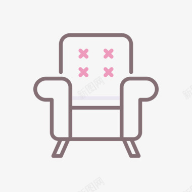 扶手椅黑色星期五81线性颜色图标图标