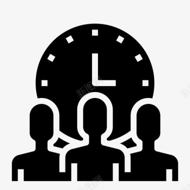 工作时间业务人力图标图标