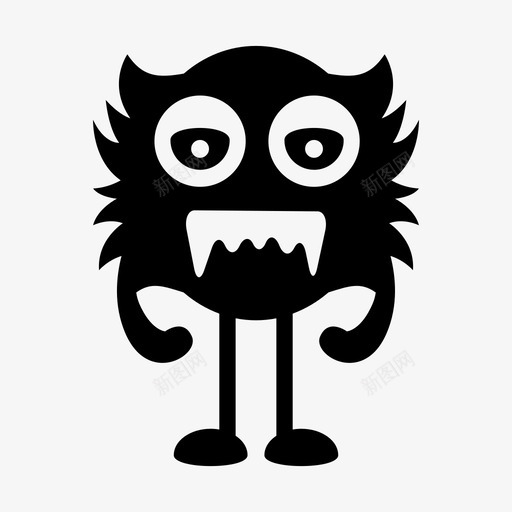 怪物卡通生物图标svg_新图网 https://ixintu.com 万圣节 卡通 可爱 实体 怪物 生物