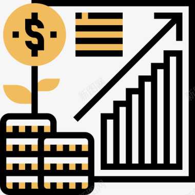 增长财务战略8黄影图标图标