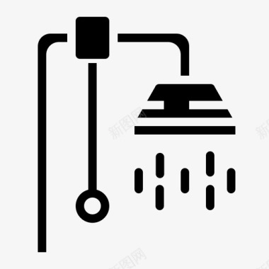 淋浴浴室卫生图标图标