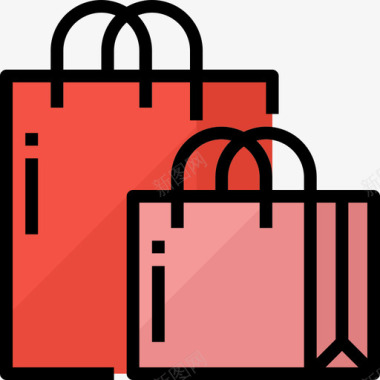 购物袋爱好11线性颜色图标图标