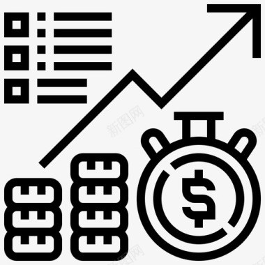 收入投资类型4线性图标图标