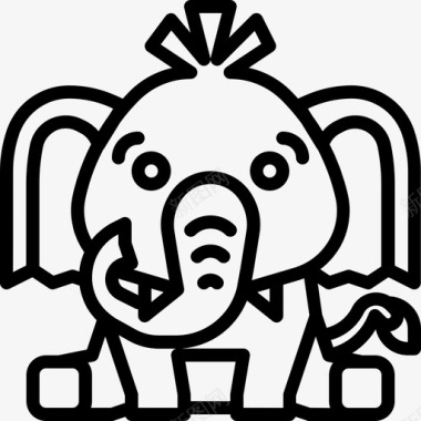 大象动物18直系图标图标