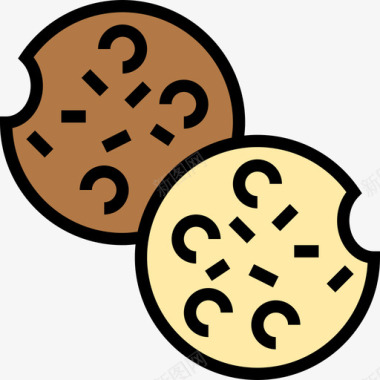 面包房甜食和糖果13线性颜色图标图标