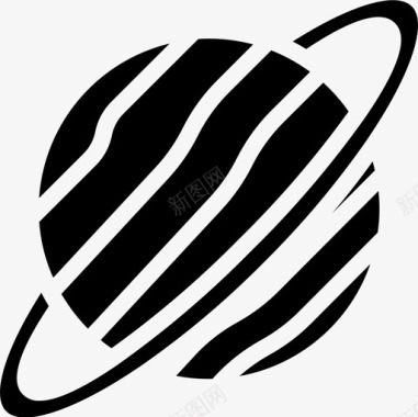 土星太空124固体图标图标
