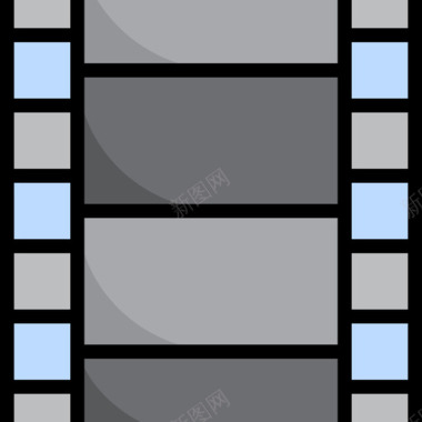 电影电影院74线性彩色图标图标