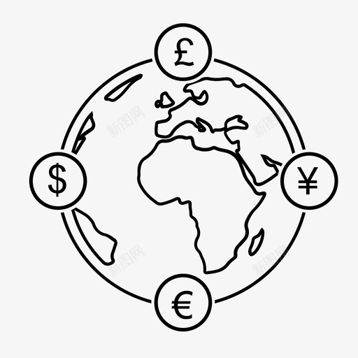 全球货币世界经济电子商务图标svg_新图网 https://ixintu.com 世界经济 全球 电子商务 货币