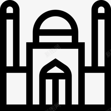 清真寺精神17直线图标图标