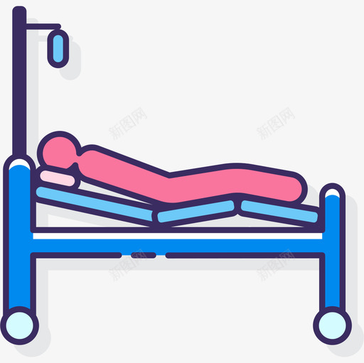 床残疾1线性颜色图标svg_新图网 https://ixintu.com 残疾 线性 颜色