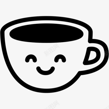 微笑一杯咖啡表情图标图标