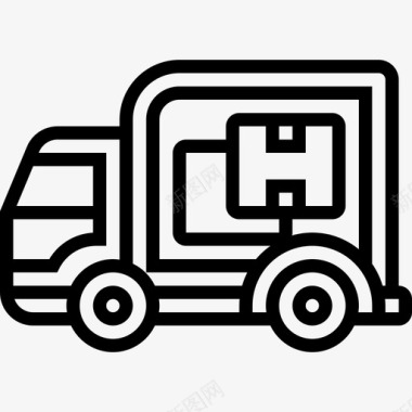 交货运输车辆3直线图标图标