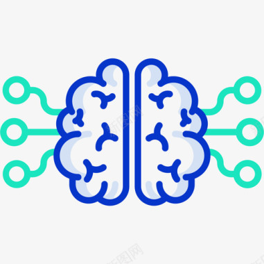 大脑人工智能50轮廓颜色图标图标