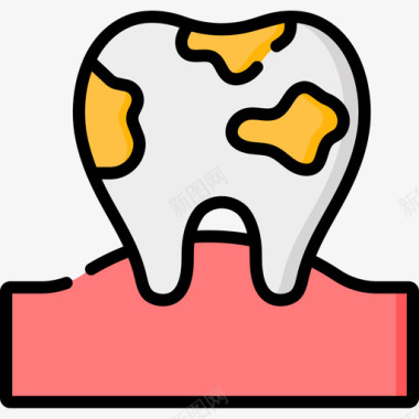 牙科牙医47线性颜色图标图标