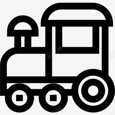 火车婴儿和玩具6线性图标图标