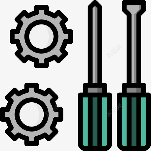 齿轮生活方式31线性颜色图标svg_新图网 https://ixintu.com 生活方式 线性 颜色 齿轮