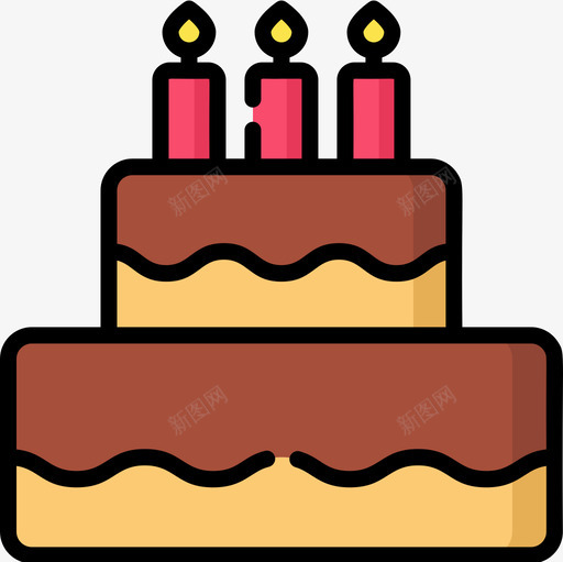 生日蛋糕蛋糕店97线性颜色图标svg_新图网 https://ixintu.com 生日蛋糕 线性 蛋糕 颜色