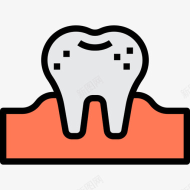 龋齿牙齿35线形颜色图标图标