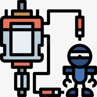 电子机器人工程6线性颜色图标图标