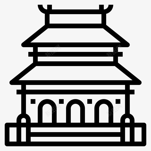 寺庙建筑地标图标svg_新图网 https://ixintu.com 地标 寺庙 建筑