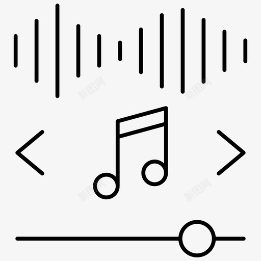 音乐播放器音频基本用户界面轮廓图标svg_新图网 https://ixintu.com 图标 基本 播放器 用户界面 轮廓 音乐 音频