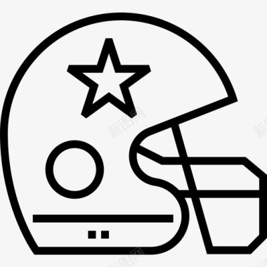 头盔美国13直线型图标图标
