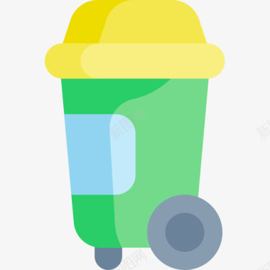垃圾桶清洁68扁平图标图标