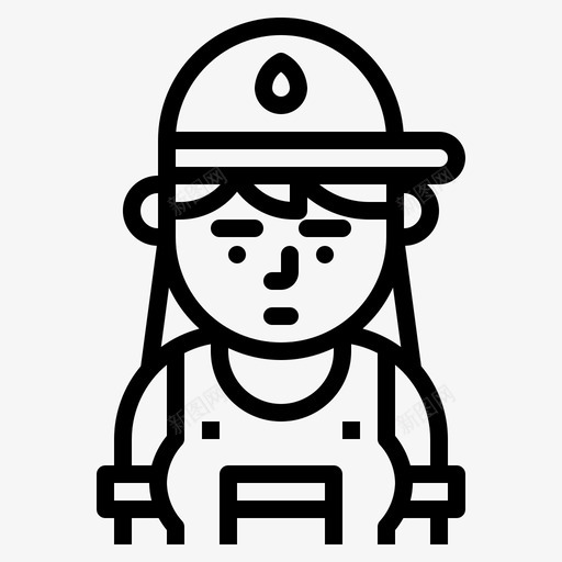 水管工化身角色图标svg_新图网 https://ixintu.com 化身 女性 水管 管工 职业 角色