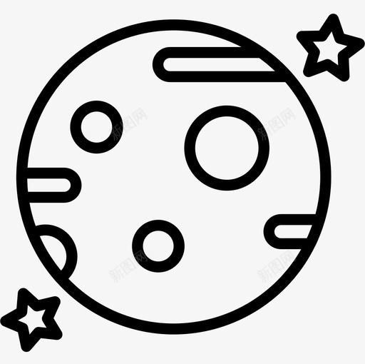 月亮217号天气直线型图标svg_新图网 https://ixintu.com 217号 天气 月亮 直线 线型