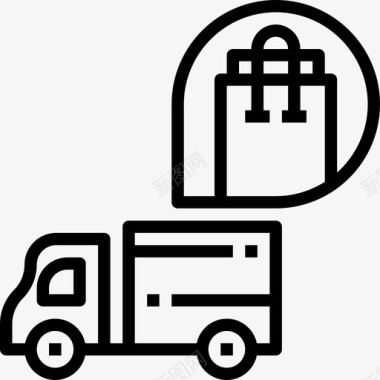 商业和购物送货要素线性图标图标