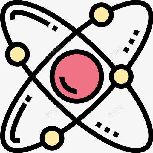 原子化学44线性颜色图标svg_新图网 https://ixintu.com 化学 原子 线性 颜色
